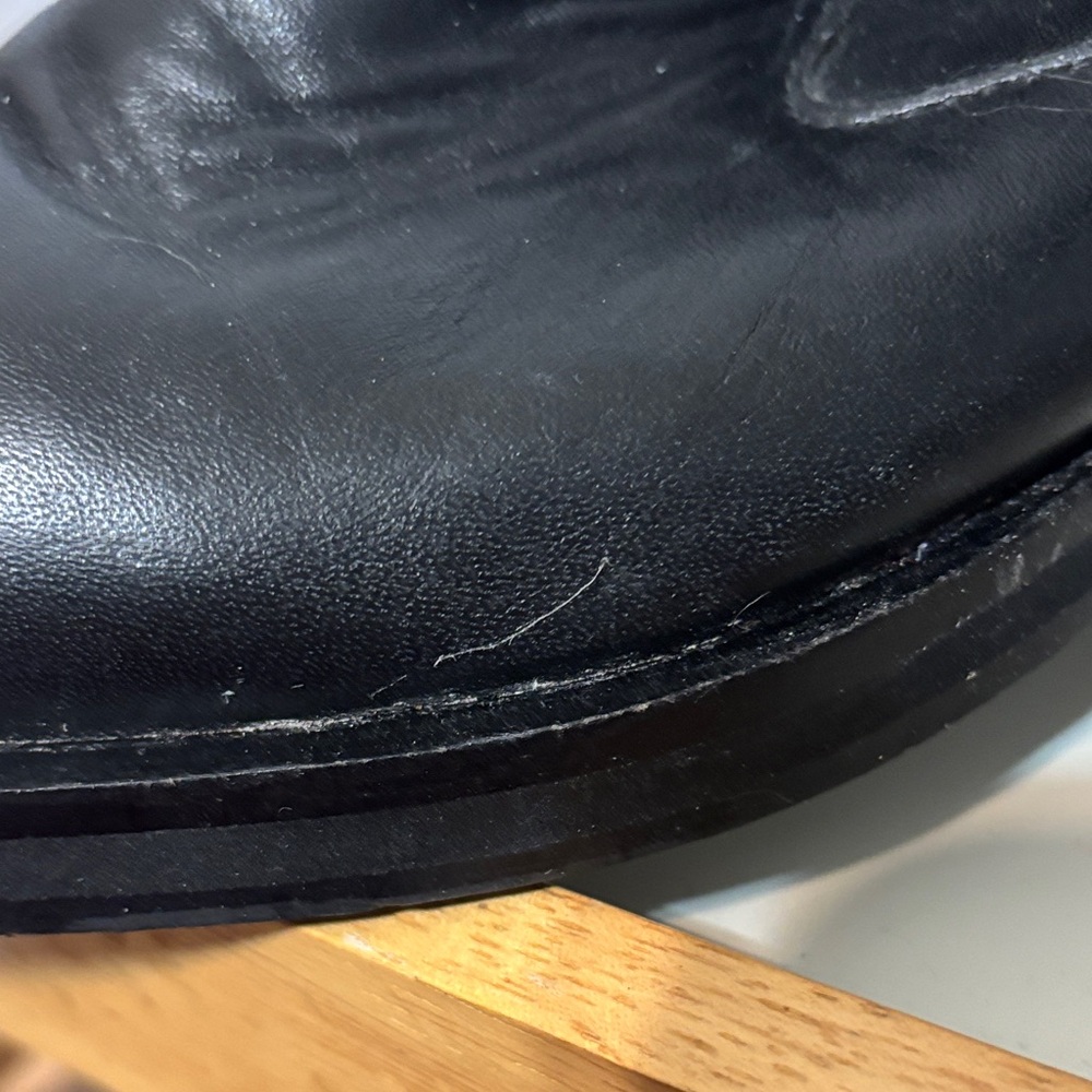 Topshop Black Leather Ankle Boots with Silver Toe Accents - Picture 6 of 16